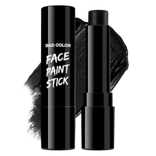 BADCOLOR Pintura facial mezclable con crema negra para adultos, niños, ojos, softbol, fútbol, béisbol, deportes, no tóxica, hipoalergénica, para