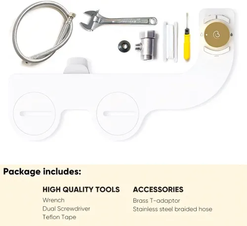 Miniatura 5 de Revolución. Accesorio de bidé para inodoro. Diseño de lujo, rociador de bidé de baño para inodoro, apagado automático, no eléctrico, boquilla doble