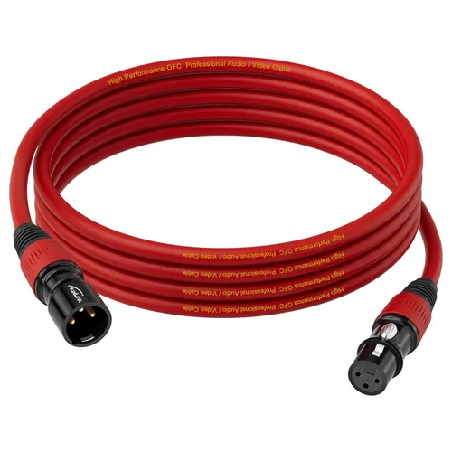 Miniatura 7 de Cables XLR, macho a hembra de 10 pies, chapado en oro, 3 pines, cable de micrófono codificado por color, paquete de 2