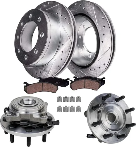 Miniatura 16 de Detroit Axle - Kit de freno delantero para Hyundai Nexo 2019-2024, rotores de freno perforados y ranurados, pastillas de freno de cerámica