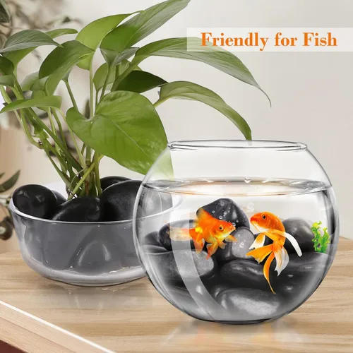 Miniatura 4 de GRISUN Rocas de río negro natural de 15 libras para paisajismo al aire libre, guijarros pulidos para plantas, piedras decorativas de 1.5 a 2.5