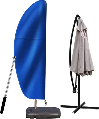 Miniatura 8 de Funda para sombrilla de patio para exteriores, tela Oxford 420D resistente con poste y cremallera, fácil de instalar, impermeable, resistente a