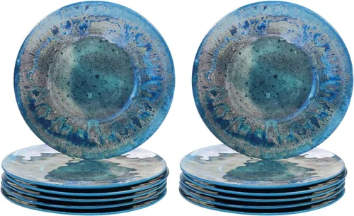 Miniatura 3 de Certified International Radiance Teal - Plato llano de melamina de 11 pulgadas, grande, multicolor, juego de 6