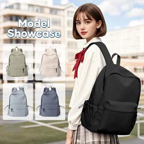 Miniatura 8 de Mochila escolar negra para niñas, niños, escuela secundaria, universidad, mochila para libros, linda mochila estética, bolsa ligera, impermeable