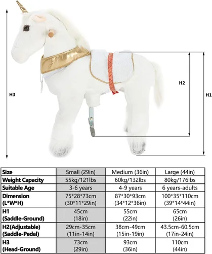 Miniatura 3 de UFREE pony, caballo de juguete que camina, caballo balancín con ruedas Giddy Up Ride On para niños 3 a 5 años, 3 hasta 5 años