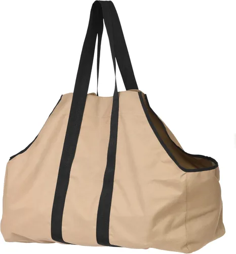 Miniatura 11 de ShelterLogic Soporte para leña y bolsa de transporte para leña repelente al agua de extremo abierto de 20 pulgadas, color negro
