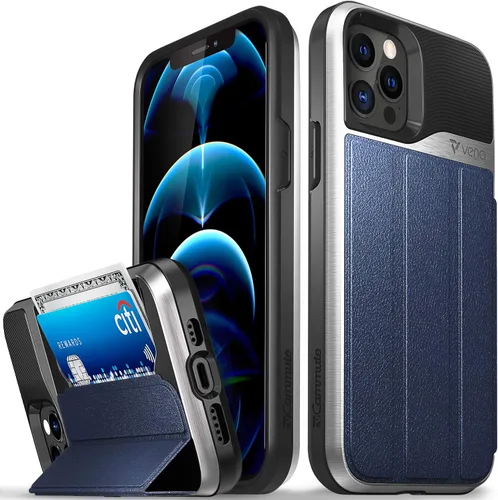 Miniatura 26 de VENA vCommute - Funda tipo cartera compatible con Apple iPhone 12 Pro Max (6.7 pulgadas) (protección contra caídas de grado militar), funda de cuero