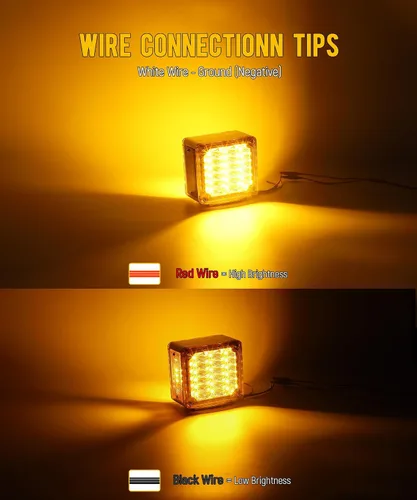 Miniatura 3 de Partsam Luces LED de Pedestal Ámbar/Ámbar de Doble Cara 39 Luces LED de Señal de Giro Montaje con Perno Luces de Guardabarros Luces Laterales
