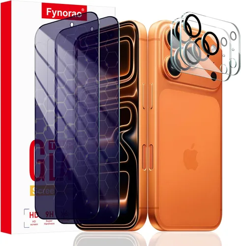 Miniatura 17 de Paquete de 2+2 protectores de pantalla de vidrio mate de privacidad y protector de lente de cámara para iPhone 15, película de vidrio templado mate
