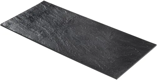 Miniatura 2 de Restaurantware Platos de servir de 16 x 7 pulgadas, 25 tablas rectangulares de charcutería, imitan el aspecto de platos de plástico negro pizarra