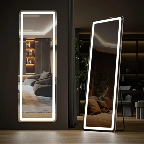 Miniatura 11 de DUMOS Espejo dorado de longitud completa de 59 x 16 pulgadas, espejo de cuerpo completo para dormitorio o guardarropa, se puede colocar solo, colgar