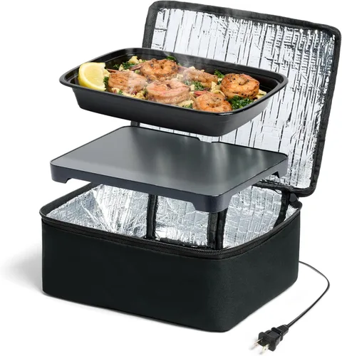 Miniatura 10 de HOTLOGIC Mini lonchera térmica - Calentador eléctrico portátil de alimentos para hombres y mujeres - Ideal para el trabajo, la oficina y la Azul