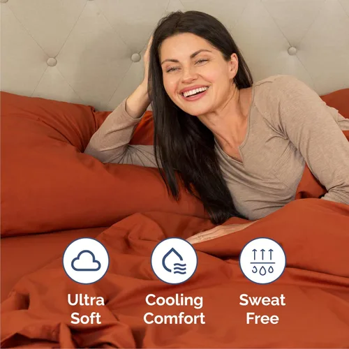 Miniatura 4 de Juego de sábanas Queen de 6 piezas, sábanas tamaño Queen, ropa de cama suave de lujo de hotel, refrescante, cómoda y transpirable, 1 encimera, 1 26
