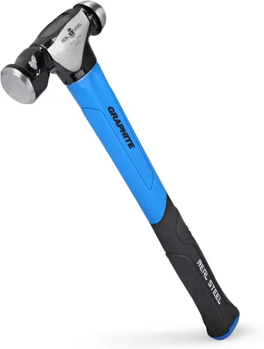 Miniatura 8 de Real Steel Martillo de bola 16oz, herramienta de metal de grafito encamisado forjado cabeza de acero martillo de bola Pein Hammer 0504