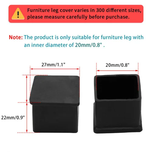 Miniatura 2 de uxcell A15092100ux0609 - Protector de goma para patas de silla, 0.787 x 0.787 in (paquete de 18)