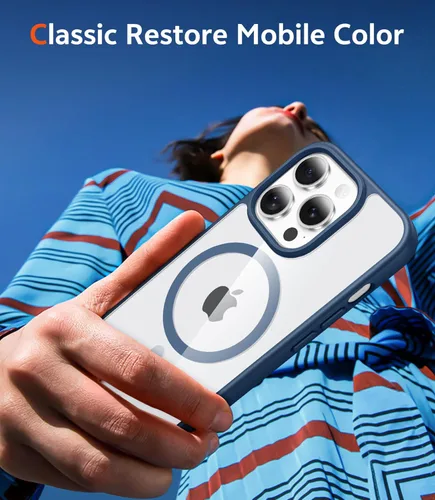 Miniatura 795 de FNTCASE Funda para iPhone 13 Pro-Max: Fundas magnéticas transparentes compatibles con Magsafe Slim anti amarillamiento protección contra caídas
