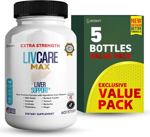 Miniatura 8 de Livcare Max Suplemento de apoyo hepático, extra fuerte, 60 cápsulas vegetales, suministro para 30 días con cardo mariano, remolacha, alcachofa (1)