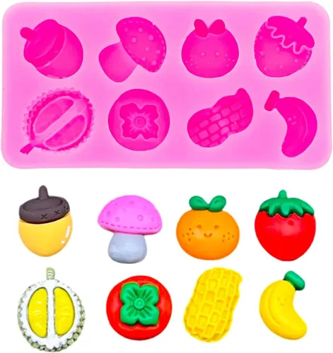 Miniatura 2 de Tomate Jengibre Ajo Brócoli Vegetal Frutas Tomate Molde de Silicona para DIY Dulces Postres Pasta de Goma Pudín de Cristal Cupcake Decoración