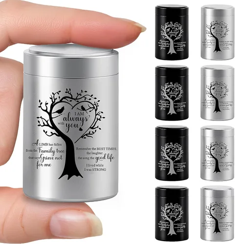 Mini urnas de cremación para cenizas humanas, juego de 8 urnas pequeñas de recuerdo para compartir, aleación de aluminio, soporte decorativo para