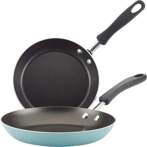 Farberware Cookstart DiamondMax - Juego de sartenes antiadherentes, apto para lavavajillas, 8.25 pulgadas y 10 pulgadas, color aguamarina