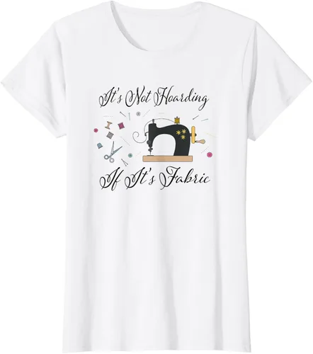 Miniatura 26 de It's Not Hoarding If Its - Camiseta de costura para acolchado, Blanco, S