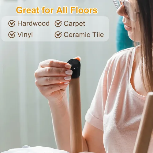 Miniatura 6 de uxcell Protectores de suelo para patas de silla, 16 tapas redondas de plástico para patas de silla, fundas antideslizantes para patas de muebles