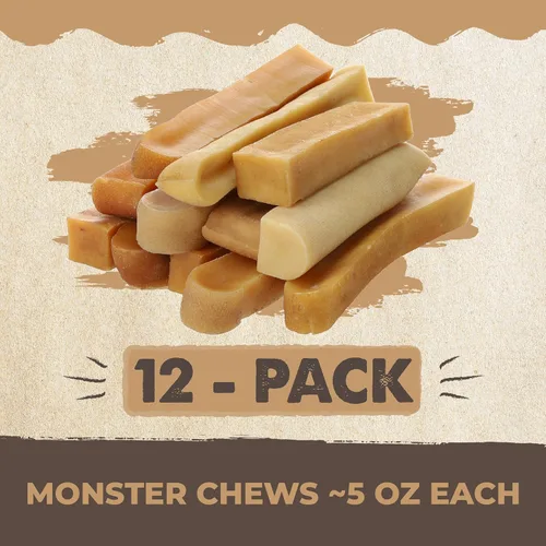 Miniatura 9 de Mighty Paw Golosinas masticables de queso de yak para perros - Golosinas 100% naturales para perros, golosina alta en proteínas con 68 gramos