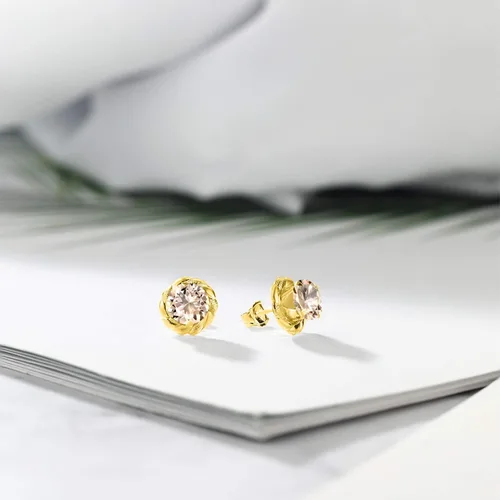 Miniatura 345 de Gem Stone King Aretes de plata de ley 925 de 0.236 in con piedra natal redonda para mujer