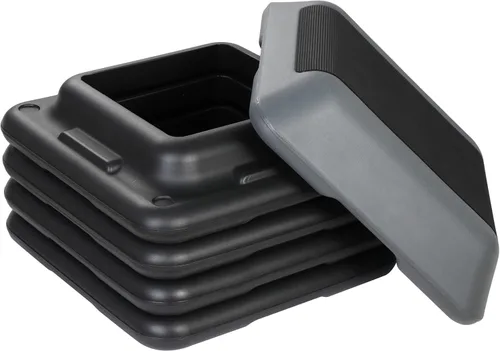 Miniatura 8 de Banco de plataforma de entrenamiento aeróbico ajustable de 16 pulgadas con 4 elevadores de 4-6-8-10-12 pies de altura para gimnasio en casa, Gris