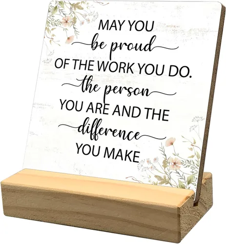 Miniatura 7 de Placa de Madera Inspiracional con Soporte - Regalos de Agradecimiento para Familia, Amigos, Compañeros de Trabajo, Maestros