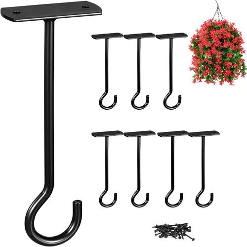 Miniatura 8 de Ganchos colgantes de metal para plantas, 6 pulgadas, paquete de 4 ganchos decorativos de pared para colgar linternas, comedero de pájaros, cesta