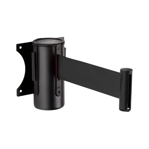 Miniatura 24 de DuraSteel Barrera retráctil para cinturón de control de multitudes de montaje en pared, cinturón de barrera retráctil negro de 9.2 pies, barreras