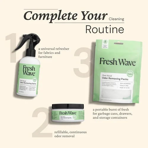 Miniatura 7 de Fresh Wave Gel eliminador de olores, 7 onzas, paquete de 3 absorbentes de olores para el hogar, alivio de olores más seguro, eliminador de olores
