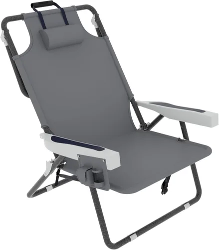 Miniatura 10 de MUPATER Silla plegable portátil, tumbona plegable para patio al aire libre con bolsillo desmontable, sillas de playa para adultos resistentes