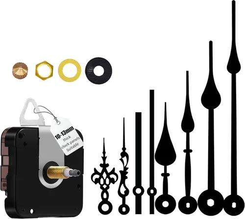 Miniatura 7 de Reloj de pared grande 12888 de repuesto de movimiento, piezas de reloj de alto par de torsión con eje I, mecanismo de reloj de cuarzo funciona