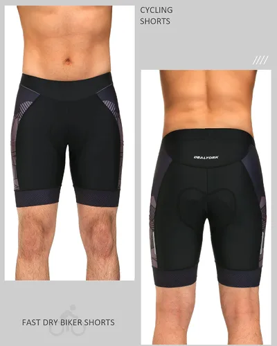 Miniatura 2 de DEALYORK Pantalones cortos de ciclismo acolchados para hombre, ropa interior de bicicleta con acolchado 3D, forro de montaña, para ciclismo