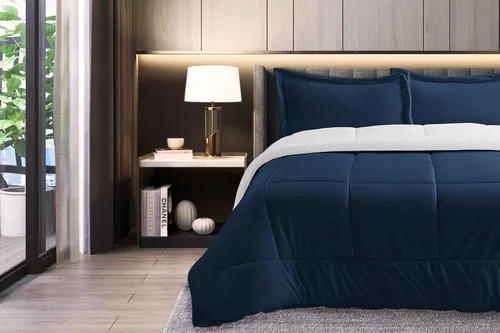 Miniatura 7 de Elegant Comfort Juego de edredón sherpa ultra afelpado de 3 piezas, color sólido y esponjoso, reverso sherpa, apto para todas las estaciones