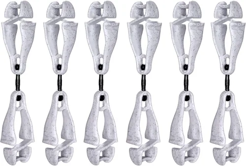 Ergodyne Squids 3420 Swiveling Glove Clip Holder with Dual Clips Granito - Paquete de 6