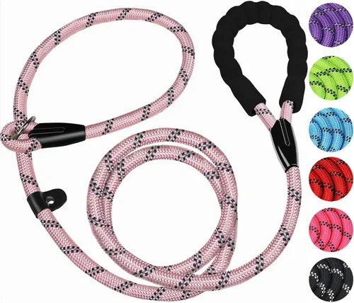 Miniatura 13 de Correa para perro de 3.9 pies, duradera, de alta calidad, resistente, con mango acolchado cómodo e hilos altamente reflectantes para perros Negro