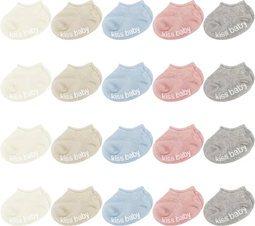 Unittype 20 pares de calcetines antideslizantes para bebés de 0 a 12 meses para recién nacidos, calcetines antideslizantes para niños y niñas
