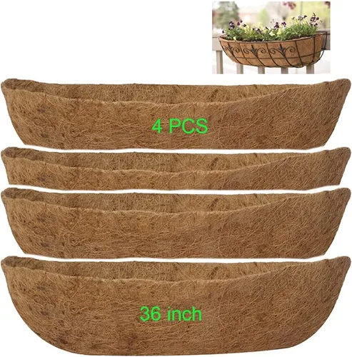 Miniatura 13 de Revestimientos para cesta de ventana de 30 pulgadas, preformado, revestimiento de coco y coco con tierra húmeda para cesta de ventana