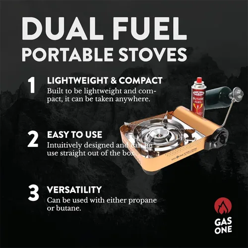 Miniatura 6 de Gas ONE GS-4000P - Estufa de campamento - Estufa de propano o butano de primera calidad con práctica funda de transporte - Patentada - Ideal