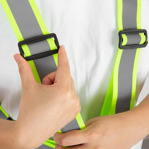 Miniatura 6 de Chaleco de seguridad personalizado correas ligero ajustable de alta visibilidad reflectante chaleco de seguridad construcción exterior Amarillo-b