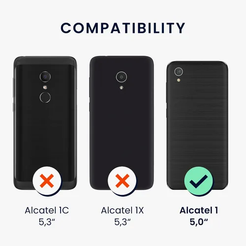 Miniatura 5 de kwmobile Funda compatible con Alcatel 1 (5.0") - Funda protectora de silicona TPU suave y delgada - Rosa oscuro