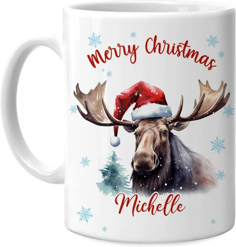 Miniatura 19 de Hyturtle Regalos personalizados para amantes de los osos – Taza de café de cerámica con nombre personalizado de oso con sombrero de Papá Noel