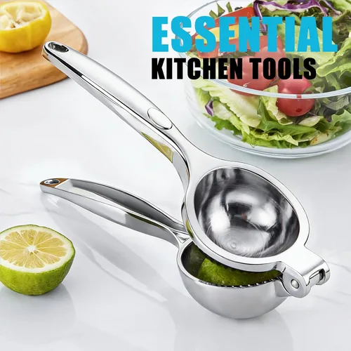 Miniatura 8 de Exprimidor manual de limón, exprimidor manual de metal de lima y limón, apto para lavavajillas, prensa de limón resistente, metal sólido adecuado