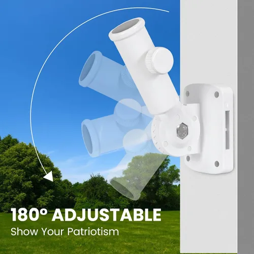 Miniatura 2 de Soporte ajustable para mástil de bandera, soporte para poste de bandera para exterior de la casa, aluminio resistente, soporte de montaje de poste