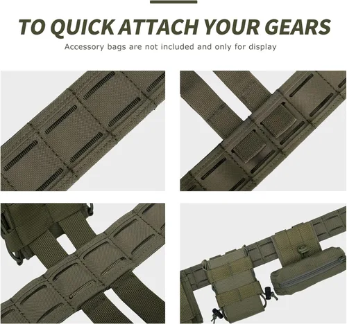 Miniatura 5 de YAKEDA Tactical Airsoft Battle Belt for Men, 1.75" & 1.5" Rigger Heavy Duty Belt 3pcs,ideal for hunting, hiking