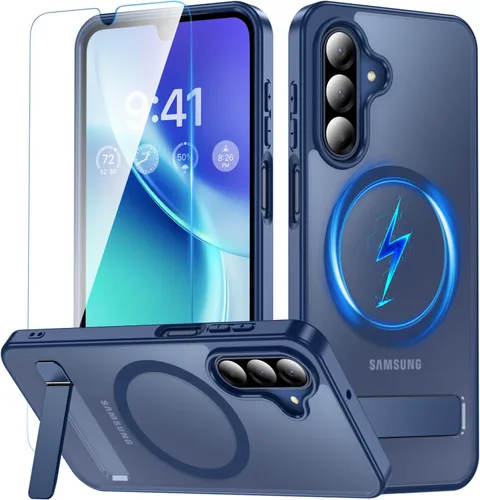 Miniatura 14 de OWKEY Funda para Samsung Galaxy A37/A36 Bark Phone Pro 5G con soporte, magnética, a prueba de golpes, para Magsafe translúcida mate, transparente