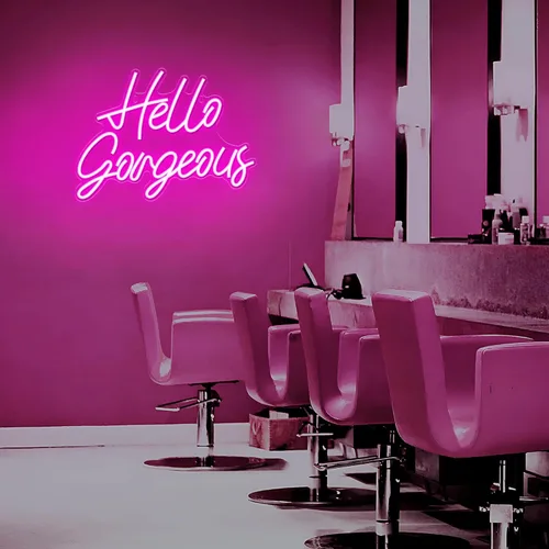 Miniatura 6 de Kavaas Letreros de Neón Hello Gorgeous para Decoración de Pared, Letrero de Luz de Neón Hello Gorgeous con Interruptor Regulable - Letrero Hello
